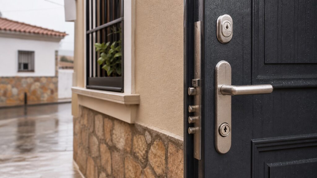 Cerradura resistente para una puerta exterior